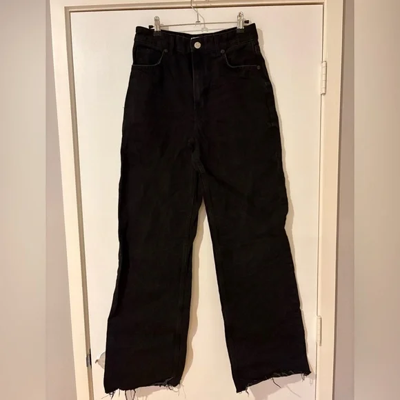 Zara TRF Black Women's Wide Leg Jeans - Picture 2 of 8